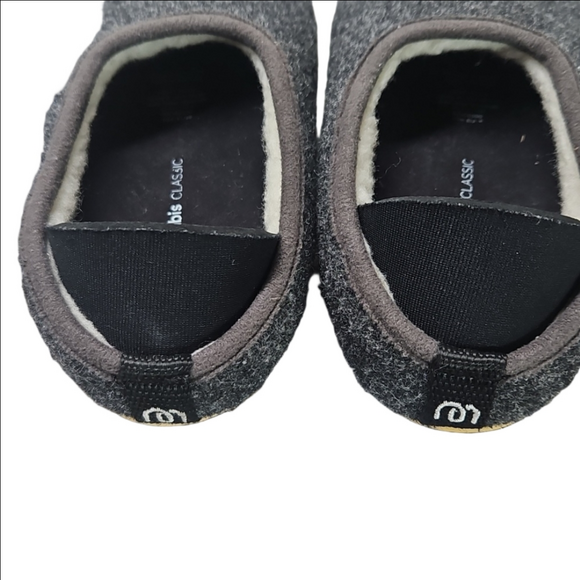 Mahabis Kids's Classic Wool Slippers Dark Grey Green Sole Kids Size EU 28 US 11 - Picture 4 of 9